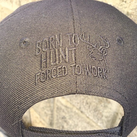Embroidered Born To Hunt Forced To Work cap. - Picture 4 of 4